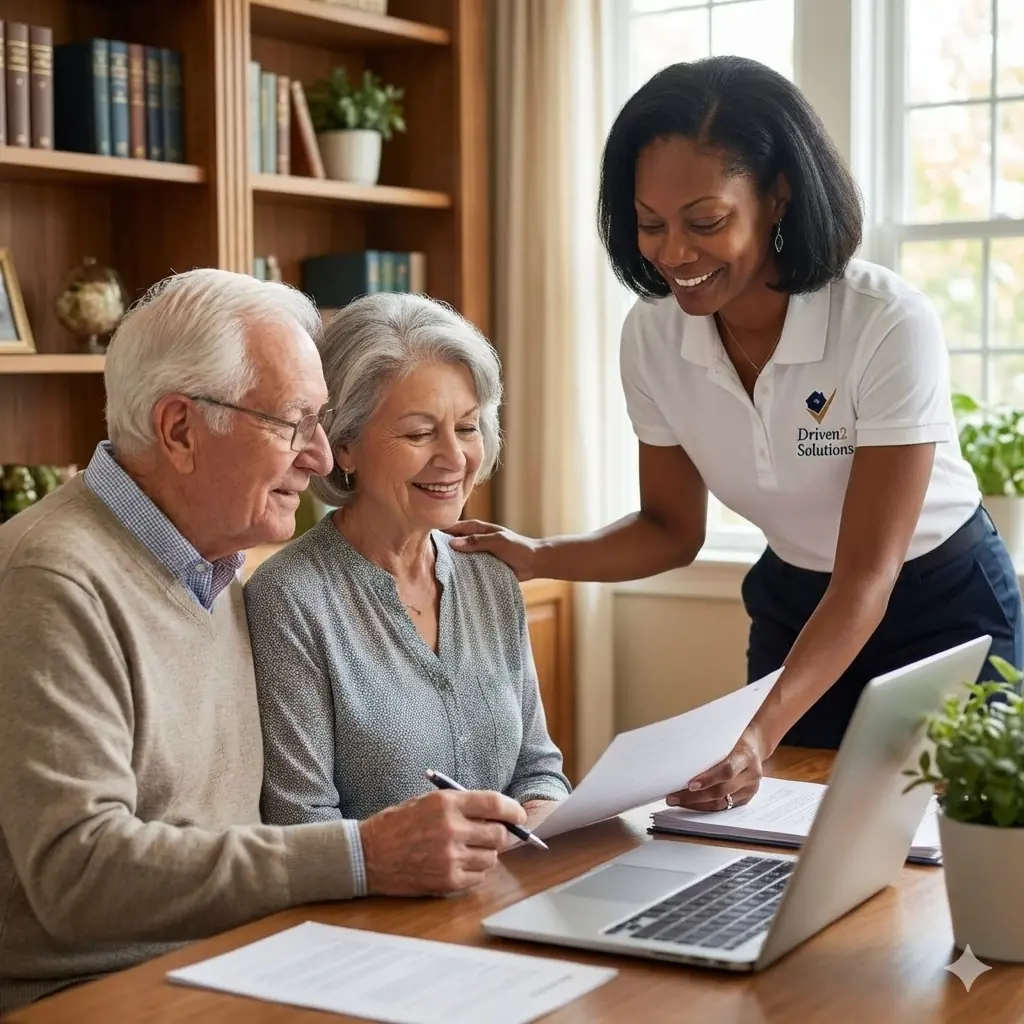 Property guidance conversation with an older couple